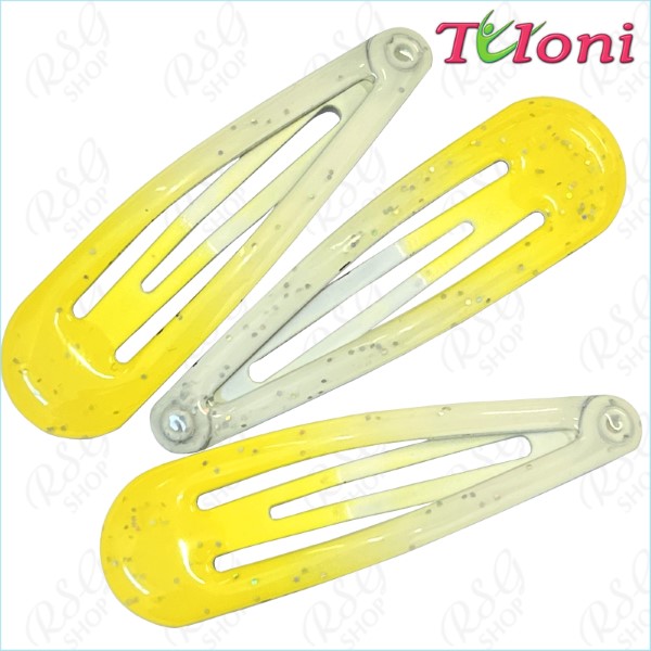 3 x Заколки для волос Tuloni bi-col. Yellow-White Art. BBJ-001-06-3