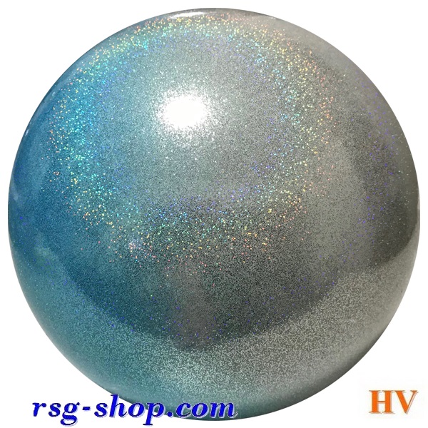 Мяч Pastorelli 18 cm Glitter Sfumata HV Argento-Celeste FIG 04044
