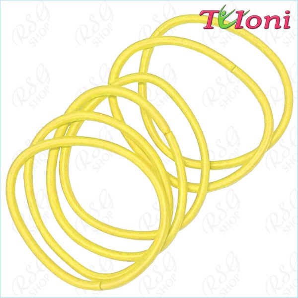 6 x Hair elastic bands Tuloni 3mm * 5cm col. Yellow Art. EHT-001-14-6