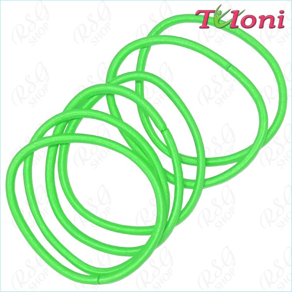 6 x Haargummis Tuloni 3mm * 5cm col. Green Art. EHT-001-20-6