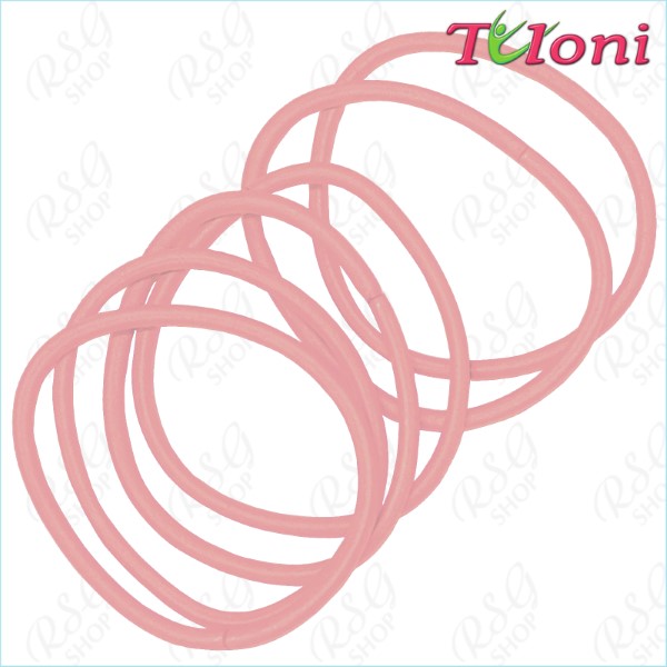 6 x Haargummis Tuloni 3mm * 5cm col. Light Pink Art. EHT-001-34-6