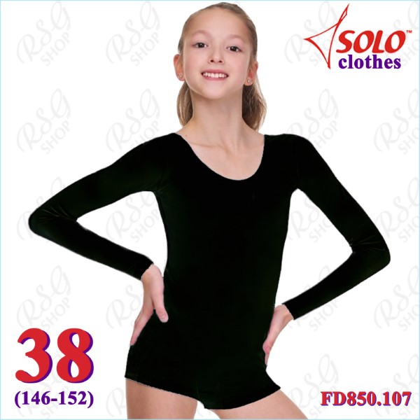 Long Sleeve Biketard Solo s. 38 (146-152) Cotton col. Black FD850.107-38