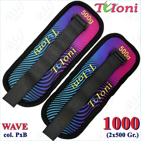 Ankle/wrist weights Tuloni pair 1000 gr. mod. Wave col. PxB T1072-1000