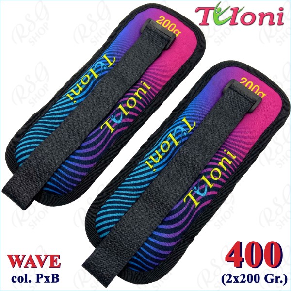 Ankle/wrist weights Tuloni pair 400 gr. mod. Wave col. PxB T1072-400
