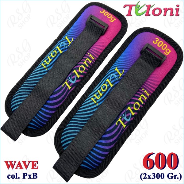 Ankle/wrist weights Tuloni pair 600 gr. mod. Wave col. PxB T1072-600