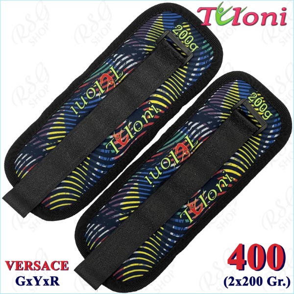 Ankle/wrist weights Tuloni pair 400 gr. mod. Versace GxYxR T1075-400