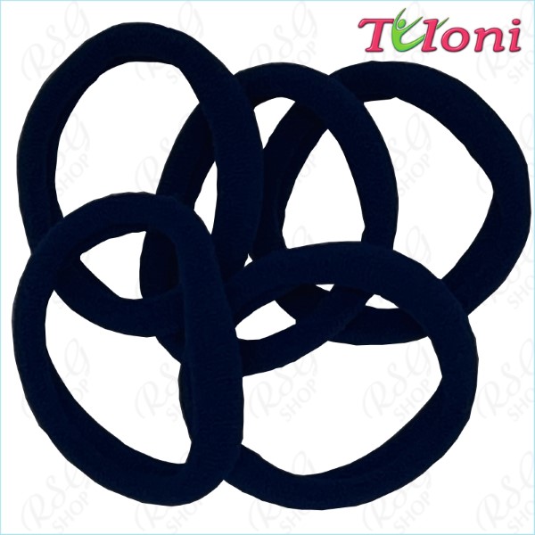 5 x Hair elastic bands Tuloni 3,5cm col. Black Art. HBC202011-04-5