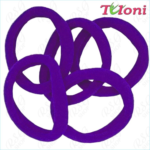5 x Hair elastic bands Tuloni 3,5cm col. Viola Art. HBC202011-05-5