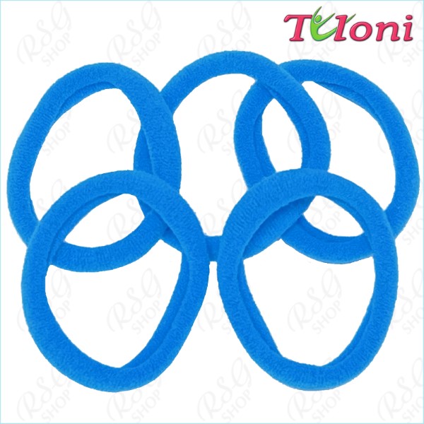 5 x Hair elastic bands Tuloni 3,5cm col. Blue Art. HBC202011-06-5