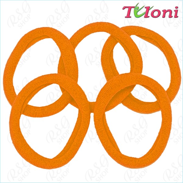 5 x Hair elastic bands Tuloni 3,5cm col. Orange Art. HBC202011-09-5