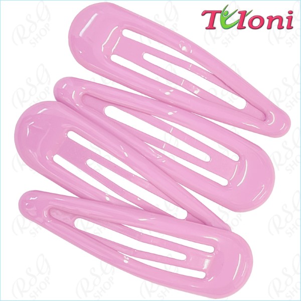 4 x Hair Clips Tuloni 5cm one-col. Light Pink Art. HC001-36-4