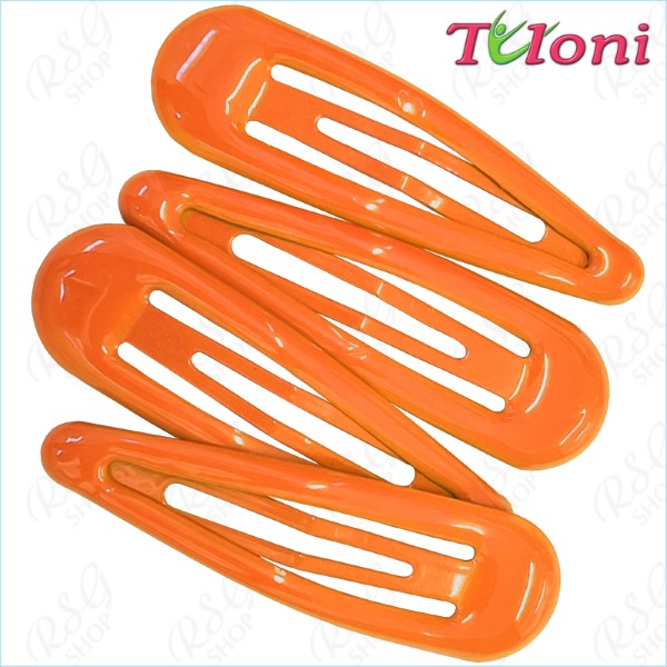 4 x Hair Clips Tuloni 5cm one-col. Orange Art. HC001-43-4