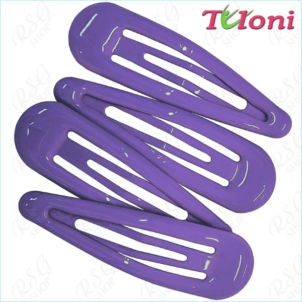 4 x Hair Clips Tuloni 5cm one-col. Violet Art. HC001-49-4