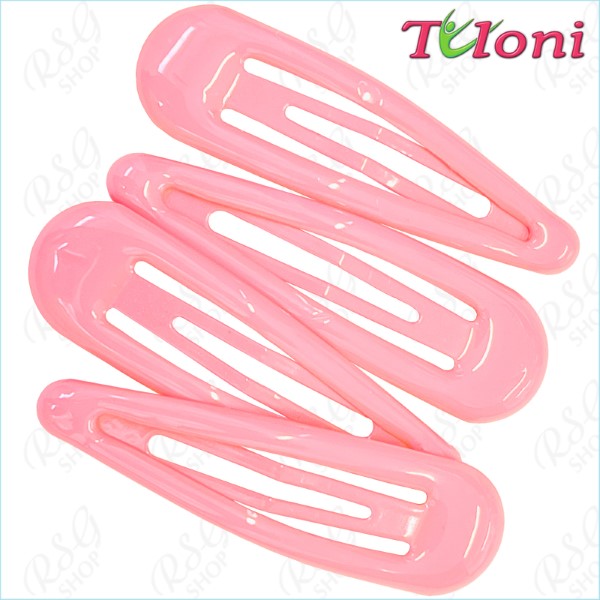 4 x Hair Clips Tuloni 5cm one-col. Pink Art. HC001-57-4
