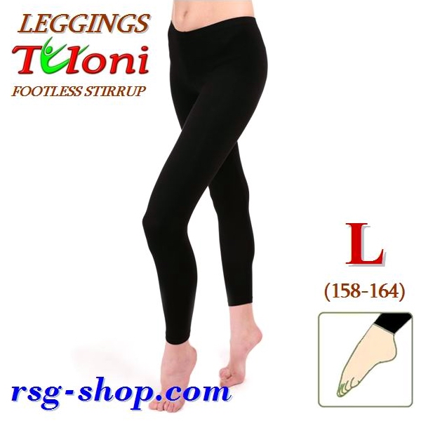 Footless Leggings Tuloni LD-01 s L (158-164) col Black LD01C-BL