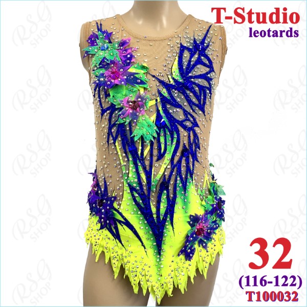 RG Leotard T-Studio s. 32 (116-122) col. Blue-Yellow Art. T100032-32