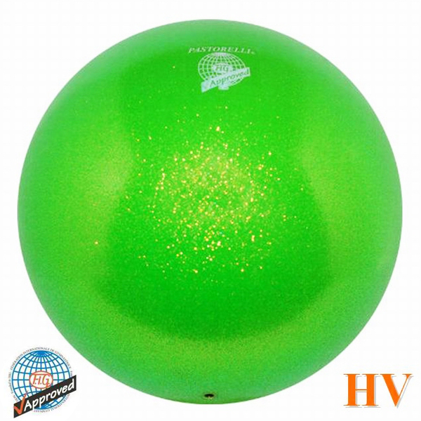 Мяч Pastorelli Glitter Verde HV 18 cm FIG Art. 00036