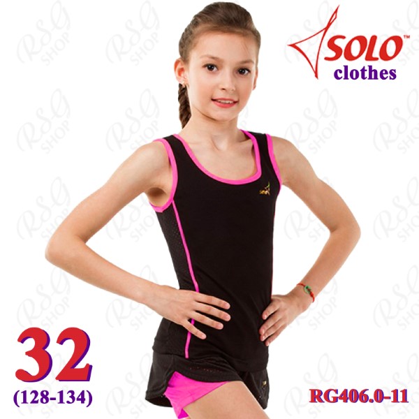 Майка Solo s. 32 (128-134) col. Black - Neon Pink RG406.0-11-32