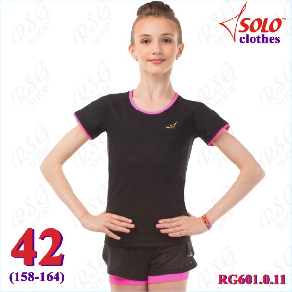 T-Shirt Solo Gr. 42 (158-164) col. Black-Neon Pink Art. RG601.0.11-42