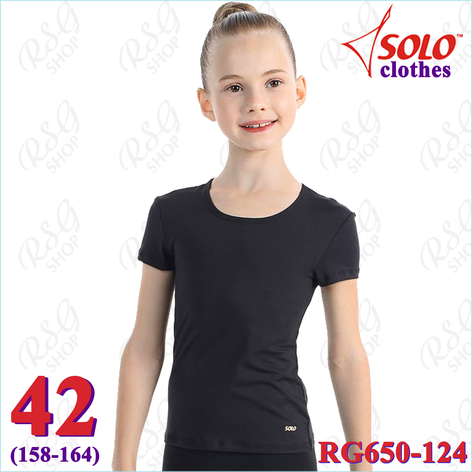 T-Shirt Solo s. 42 (158-164) col. Black Art. RG650-124-42