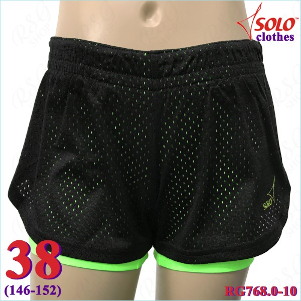 Double Shorts Solo s. 38 (146-152) Black-Neon Green RG768.0-10-38