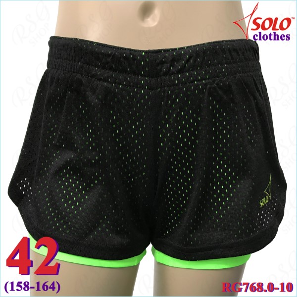Двойные шорты Solo s. 42 (158-164) Black-Neon Green RG768.0-10-42