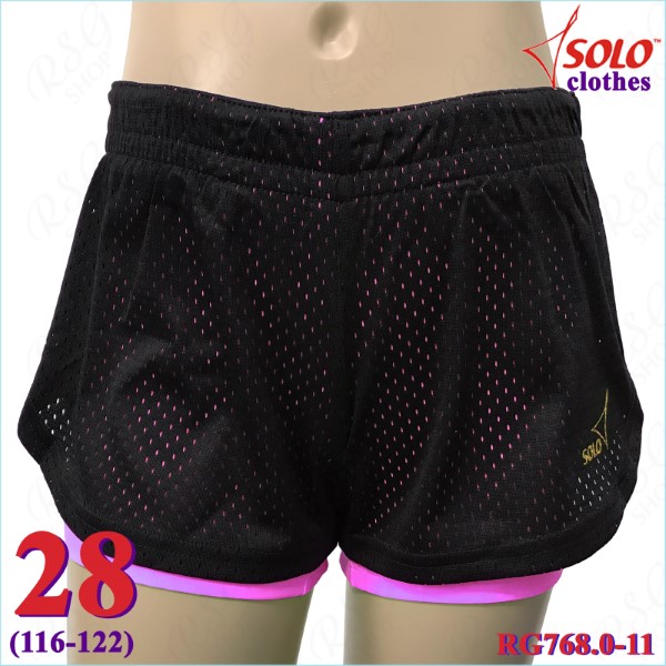 Двойные шорты Solo s. 28 (116-122) Black-Neon Pink RG768.0-11-28
