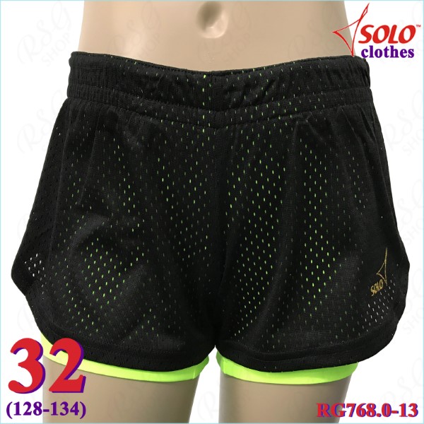 Double Shorts Solo s. 32 (128-134) Black-Lime Neon RG768.0-13-32