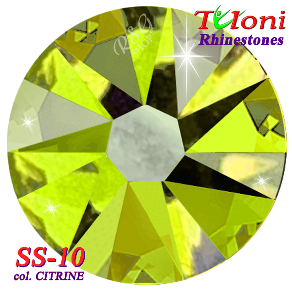 Стразы Tuloni SS10 col. Citrine 1440 mod. Basic HotFix Flat Back