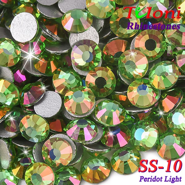 Strass Tuloni SS10 col. Peridot Light 1440 mod. Basic HotFix