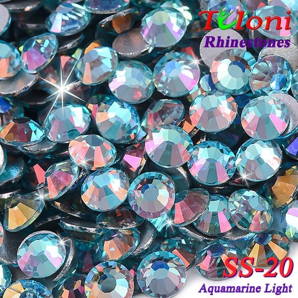 Rhinestones Tuloni SS20 col. Aquamarine Light 1440 mod. Basic HotFix