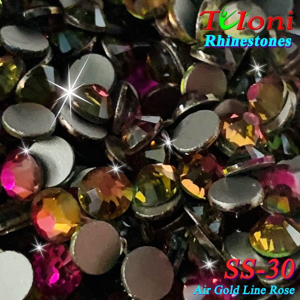 Strass Tuloni SS30 col. Air Gold Line Rose 288 pcs mod. Basic HotFix