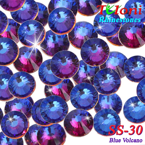 Strass Tuloni SS30 col. Blue Volcano 288 pcs mod. Basic HotFix