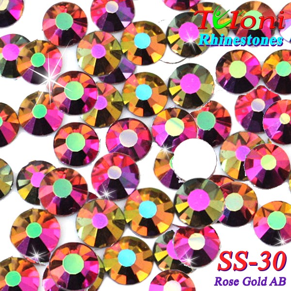 Strass Tuloni SS30 col. Rose Gold AB 288 pcs mod. Basic HotFix