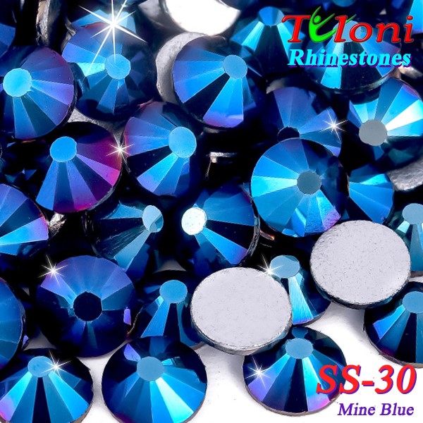 Rhinestones Tuloni SS30 col. Mine Blue 288 pcs mod. Basic HotFix