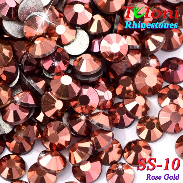 Rhinestones Tuloni SS10 col. Rose Gold 1440 mod. Basic HotFix