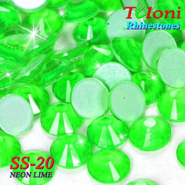 Rhinestones Tuloni SS20 col. Emerald Neon 1440 mod. Basic HotFix