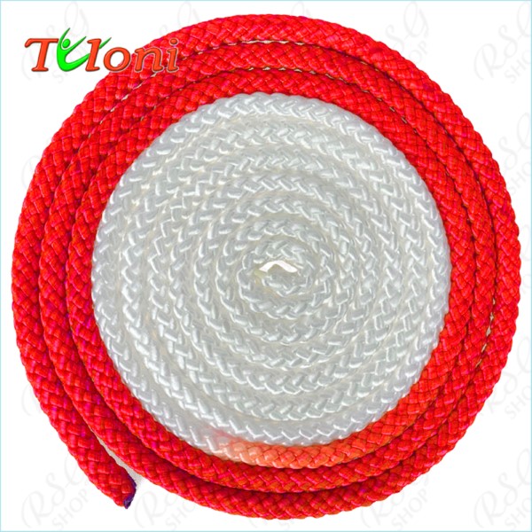 Seil Tuloni Bi-col. Neon Red - White Art. T0915