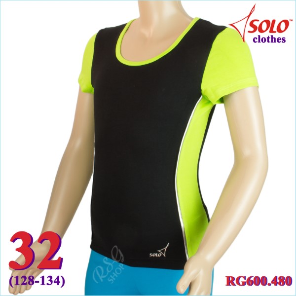 T-Shirt Solo s. 32 (128-134) col. Black-Lime RG600.480-32