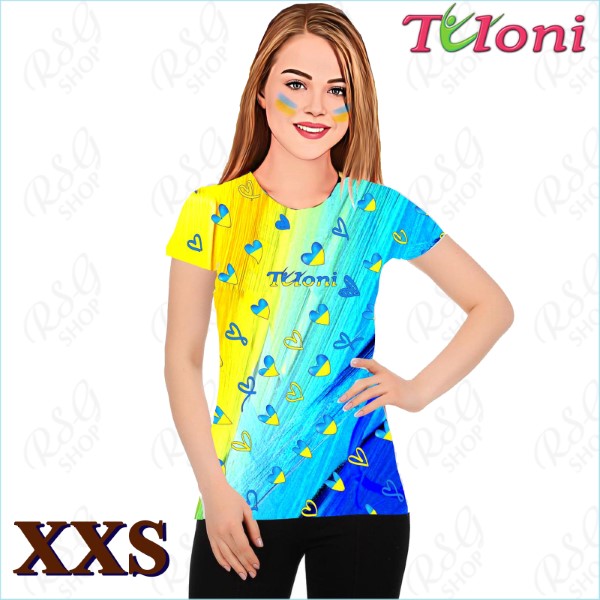 T-Shirt Tuloni mod. UA Des. 2 s. XXS col. Blue-Yellow Art. TSH02-UA02-XXS