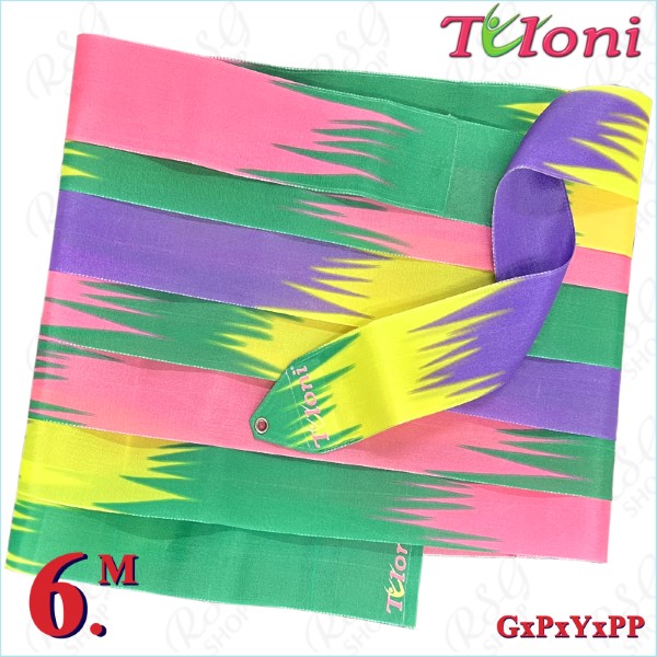 Band Tuloni 6m mod. Zig-Zag col. Green-Pink-Yellow-Purple T1187.ZG6