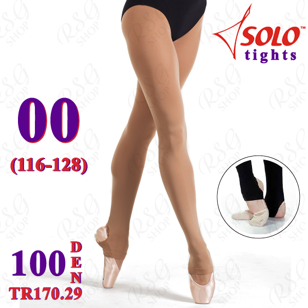 Footless tights for gymnastics and dance SOLO TR55 (100 DEN) white