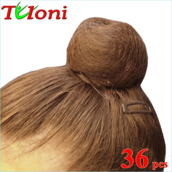 36 x Invisible hairnets Tuloni col. Brown Art. T0977