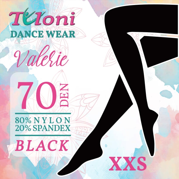 Ballet Tights Tuloni Microfibre 70 Den s. XXS Black T04004XXS