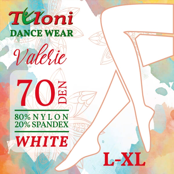 Ballet Tights Tuloni Microfibre 70 Den s. L-XL White T04005LXL